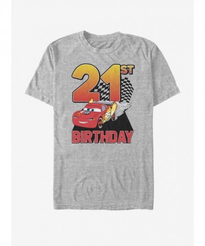 Disney Pixar Cars Lightning McQueen Birthday T-Shirt - Grey Unisex