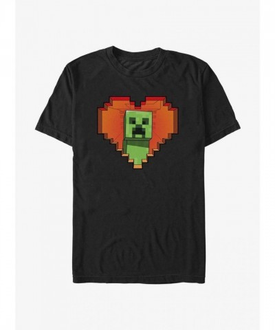 Minecraft Creeper Valentine Soft Tee - Black Men's