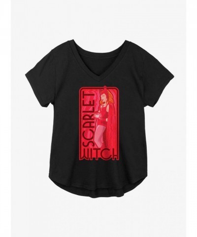 Marvel Scarlet Witch Costume T-Shirt for Girls - Plus Size Black