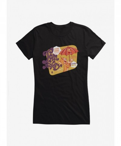 Tom and Jerry Cartoon Graphic Lightweight Tee for Girls