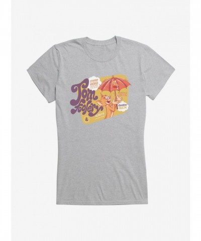 Tom and Jerry Cartoon Graphic Lightweight Tee for Girls