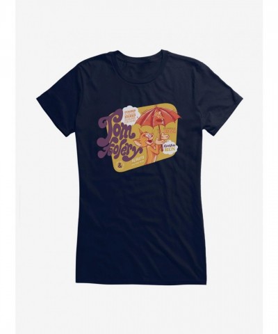 Tom and Jerry Cartoon Graphic Lightweight Tee for Girls