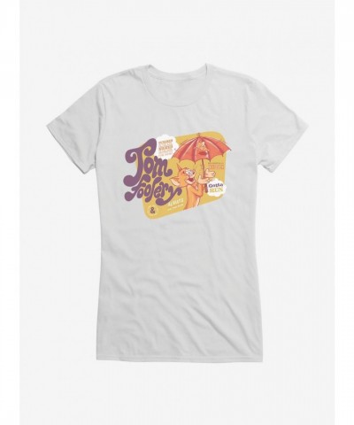 Tom and Jerry Cartoon Graphic Lightweight Tee for Girls