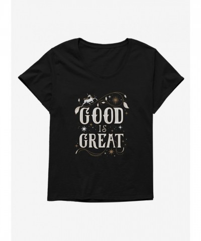 The School For Good And Evil Good Is Great Plus Size Scoop Neck Tee - Black