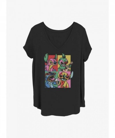 Disney Grunge Stitch T-Shirt for Girls - Plus Sizes in Black