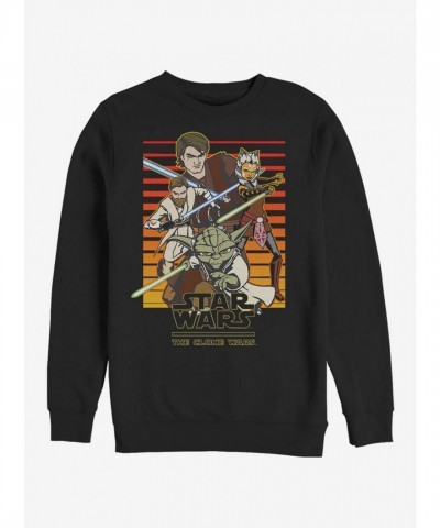 Star Wars Clone Wars Sunset Crew Sweatshirt - Black Men's