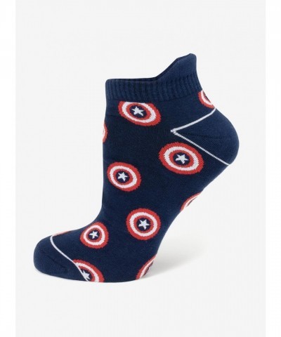 Marvel Navy Ankle Socks Featuring Captain America's Shield