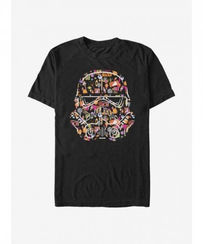 Star Wars T-Shirt - Candy Trooper Face Design for Men - Black Cotton