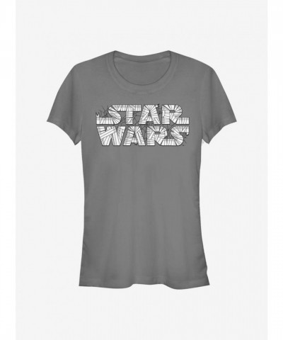 Star Wars Grey Mummy Logo Tee for Girls - Lightweight Cotton