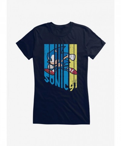 Sonic Speed Girls T-Shirt - Lightweight Cotton for Junior Sizes