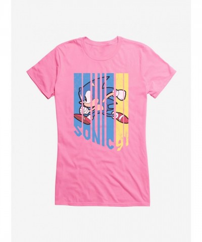 Sonic Speed Girls T-Shirt - Lightweight Cotton for Junior Sizes