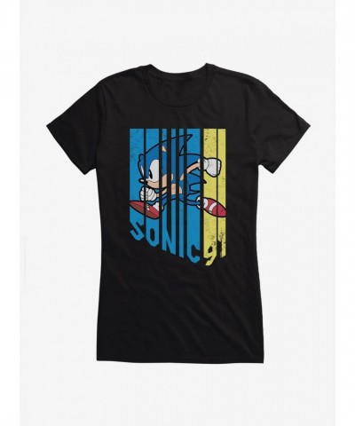 Sonic Speed Girls T-Shirt - Lightweight Cotton for Junior Sizes