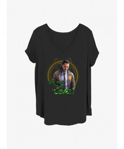 Marvel Loki Themed Plus Size T-Shirt for Girls - Black