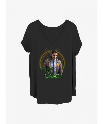 Marvel Loki Themed Plus Size T-Shirt for Girls - Black
