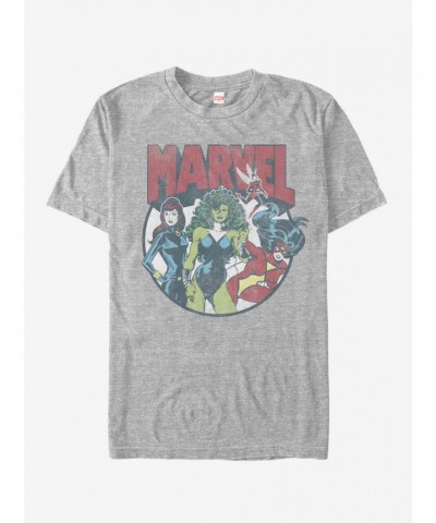 Marvel Grey Marvel Gals T-Shirt for Men