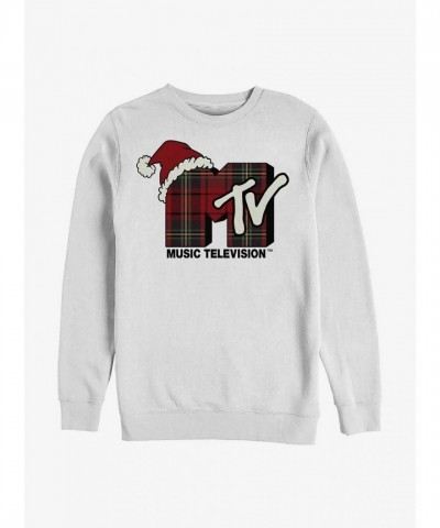 MTV Plaid Winter Sweatshirt - Men's White