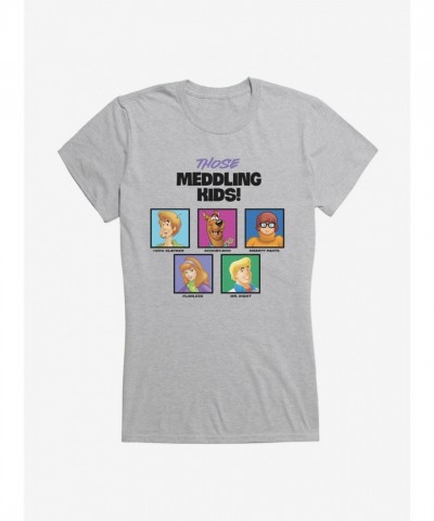 Scooby-Doo Those Meddling Kids Velma Fred Daphne Shaggy and Scooby Girls Soft Cotton Tee