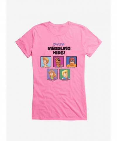 Scooby-Doo Those Meddling Kids Velma Fred Daphne Shaggy and Scooby Girls Soft Cotton Tee