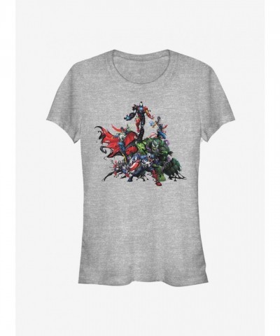Marvel Girls Avengers Venomized Takeover T-Shirt - Grey