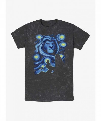 Disney The Lion King Mineral Wash T-Shirt - Starry Pridelands for Men