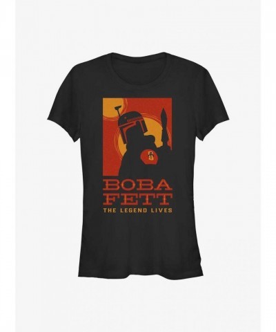 Star Wars The Book of Boba Fett Silhouette Tee - Black for Girls
