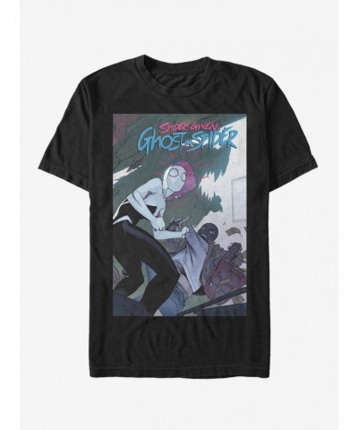 Marvel Spider-Gwen T-Shirt - Into The Spider-Verse Inspired Men's Black Cotton Tee