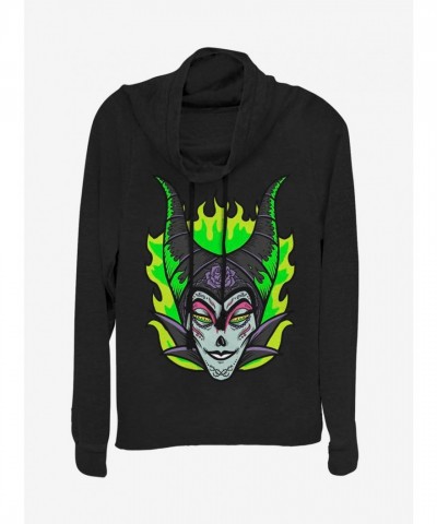Disney Maleficent Inspired Lightweight Cowl Neck Top for Girls - Black