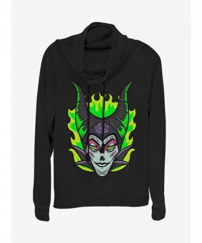 Disney Maleficent Inspired Lightweight Cowl Neck Top for Girls - Black