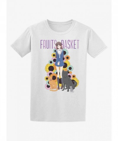 Fruits Basket Sunflowers Graphic T-Shirt for Girls