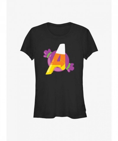 Marvel Avengers Logo Comfortable Girls T-Shirt - Junior Sizes Black