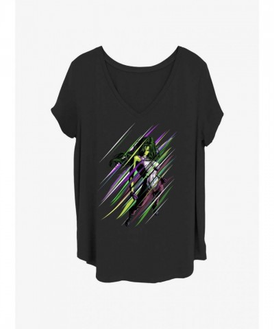 Marvel Girls' Sensational She-Hulk T-Shirt - Plus Size, Black