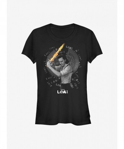 Marvel Girls T-Shirt - Lightweight Loki Design in Black