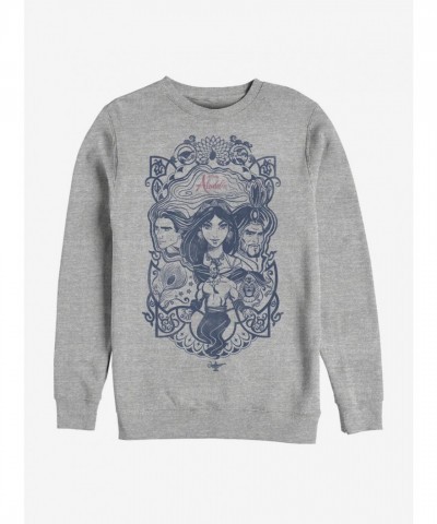 Disney Aladdin 2019 Retro Collage Grey Sweatshirt for Men