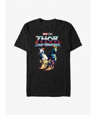 Marvel Thor Love and Thunder Rainbow Goat Unisex T-Shirt - Black