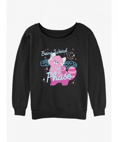 Disney Pixar Turning Red Slouchy Sweatshirt for Girls - Comfortable Black Junior Size