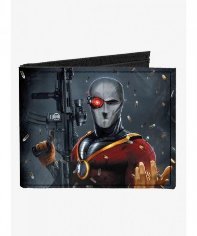 DC Comics Secret Six Men's Canvas Wallet with Deadshot Art and 5 Card Slots