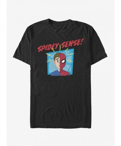 Marvel Spidey Sense T-Shirt - Black Men's Cotton Tee