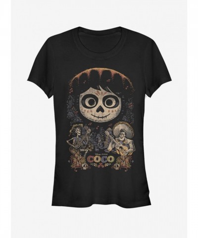 Disney Pixar Coco Art Graphic Tee for Girls - Black