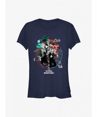 Marvel Multiverse Madness Magic Girls T-Shirt - Blue Junior Size