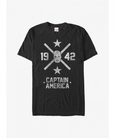 Marvel Captain America 1942 T-Shirt - Men's Comfortable Black