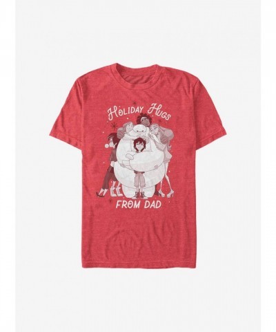 Big Hero 6 Affectionate Dad Themed Red T-Shirt for Men