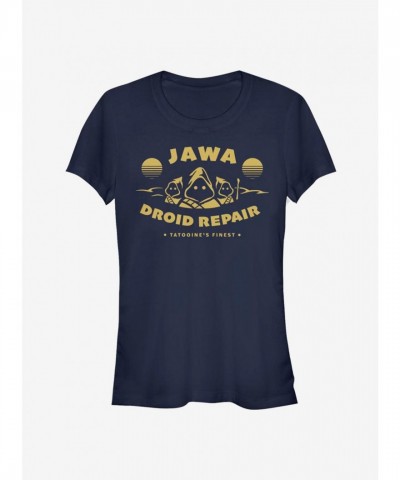 Star Wars Jawa Repair Girls T-Shirt - Junior Size Blue