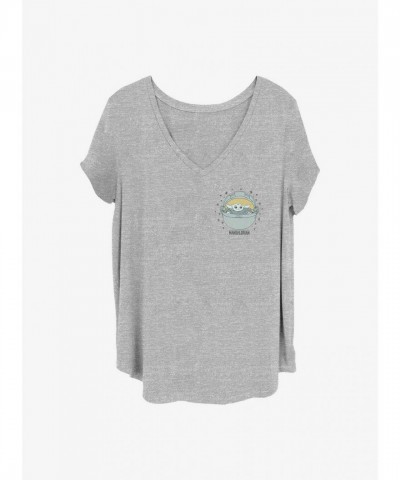 The Mandalorian Star Child Plus Size T-Shirt for Girls - Grey