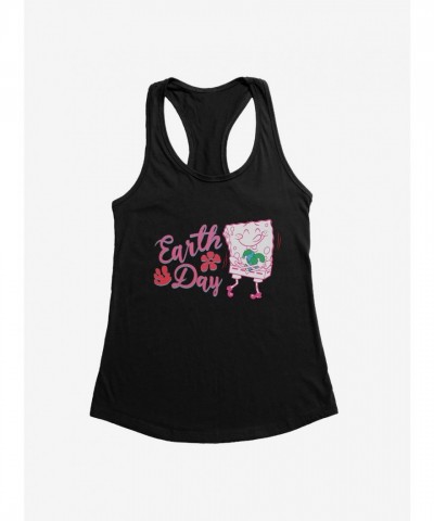 SpongeBob Earth Day Pink Junior Girls Tank Top