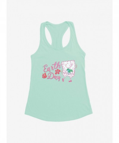SpongeBob Earth Day Pink Junior Girls Tank Top
