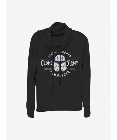 Star Wars Clone Army Lightweight Cowlneck Top for Girls - Black