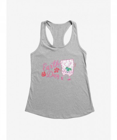 SpongeBob Earth Day Pink Junior Girls Tank Top
