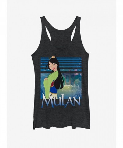 Disney Girls Mulan Blossom Tank Top - Black