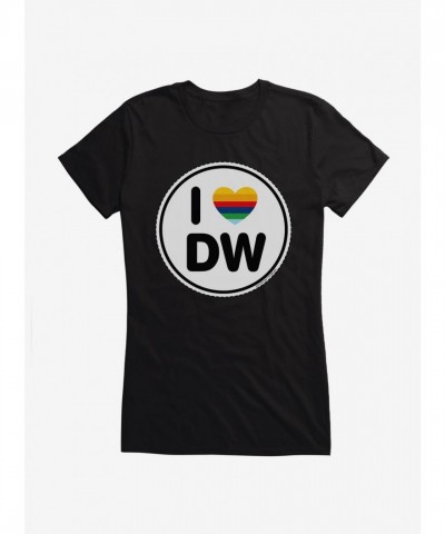 Doctor Who 13th Doctor 'I Love DW' Badge T-Shirt for Girls