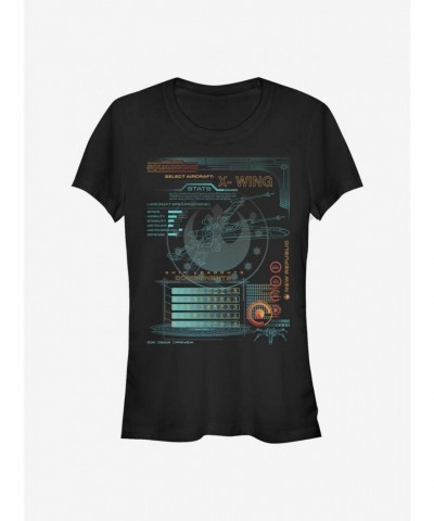 Star Wars X-Wing Game Inspired Girls T-Shirt - Black